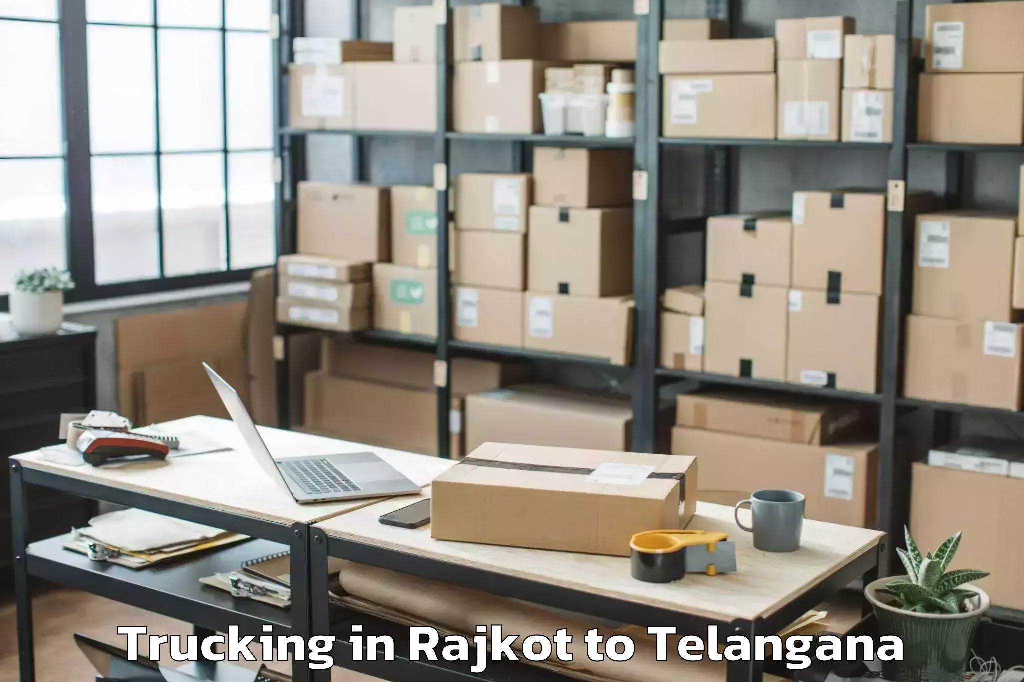 Top Rajkot to Mahbubabad Trucking Available